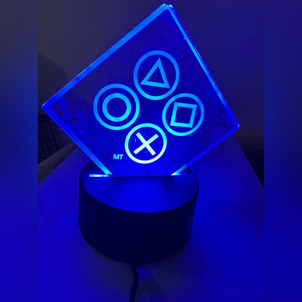PlayStation Culturefly Acrylic LED Light Display Blue Collectible Gaming